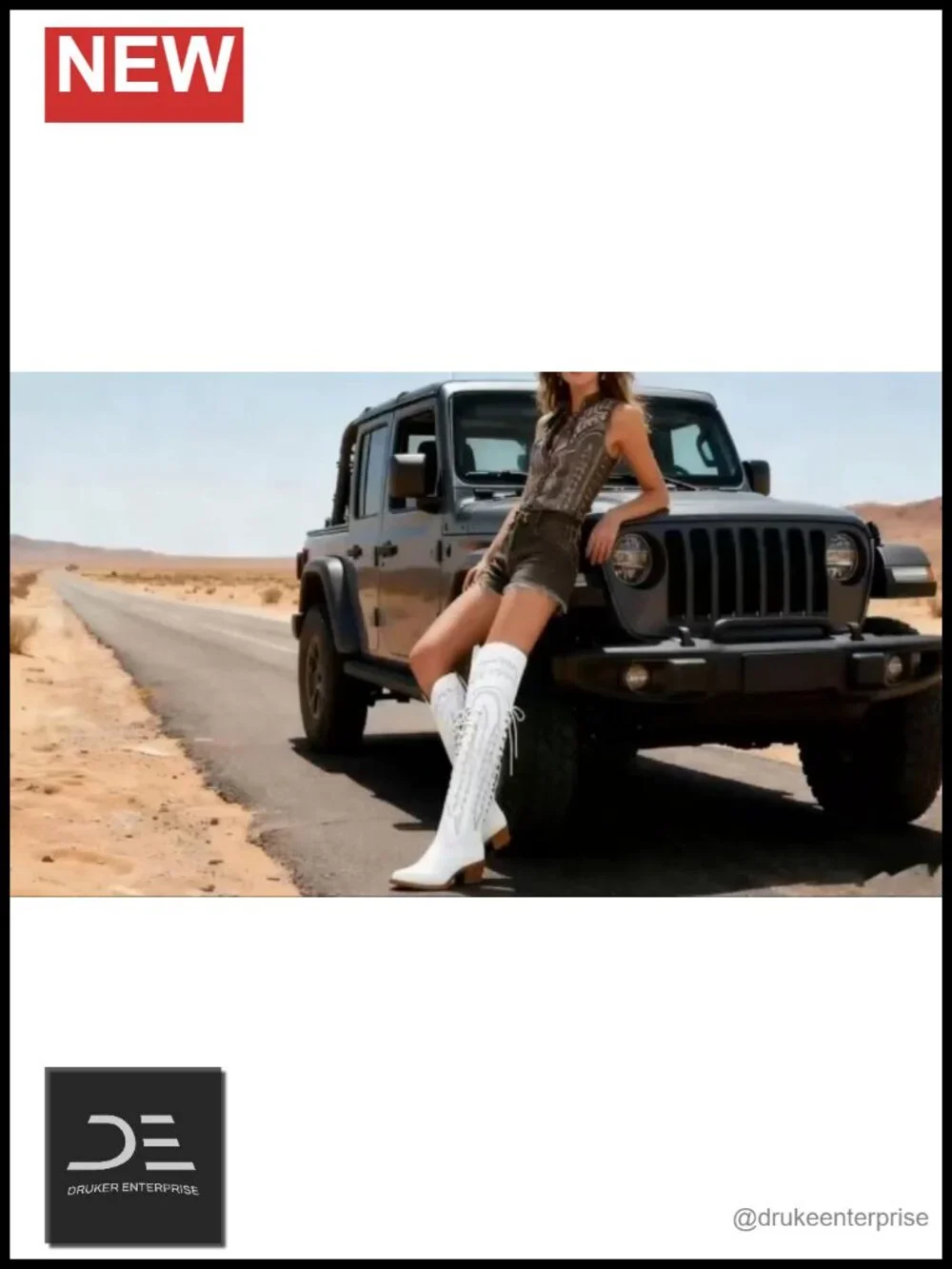 Women's Over Knee Thigh High Cowgirl Boots Low Heel Pointed Toe Faux Leather
